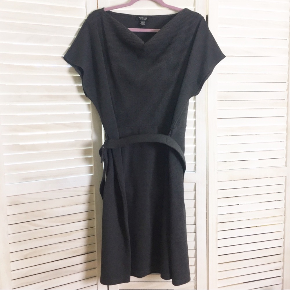 Spense Woman Dark Gray Knit Sheath Dress - 1X